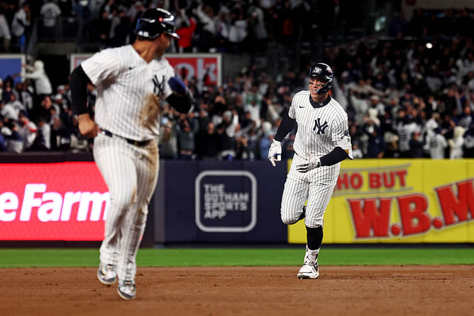 "That was disrespect out of Gleyber Torres" - Aaron Judge jokingly comments on Yankees' 2B tagging up on his homer, says he will 'let this one slide'