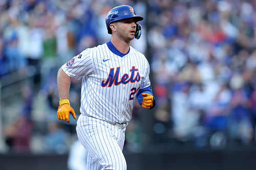 The Yankees could pursue first baseman Pete Alonso if Gerrit Cole opts for free agency (Photo Credit: IMAGN)