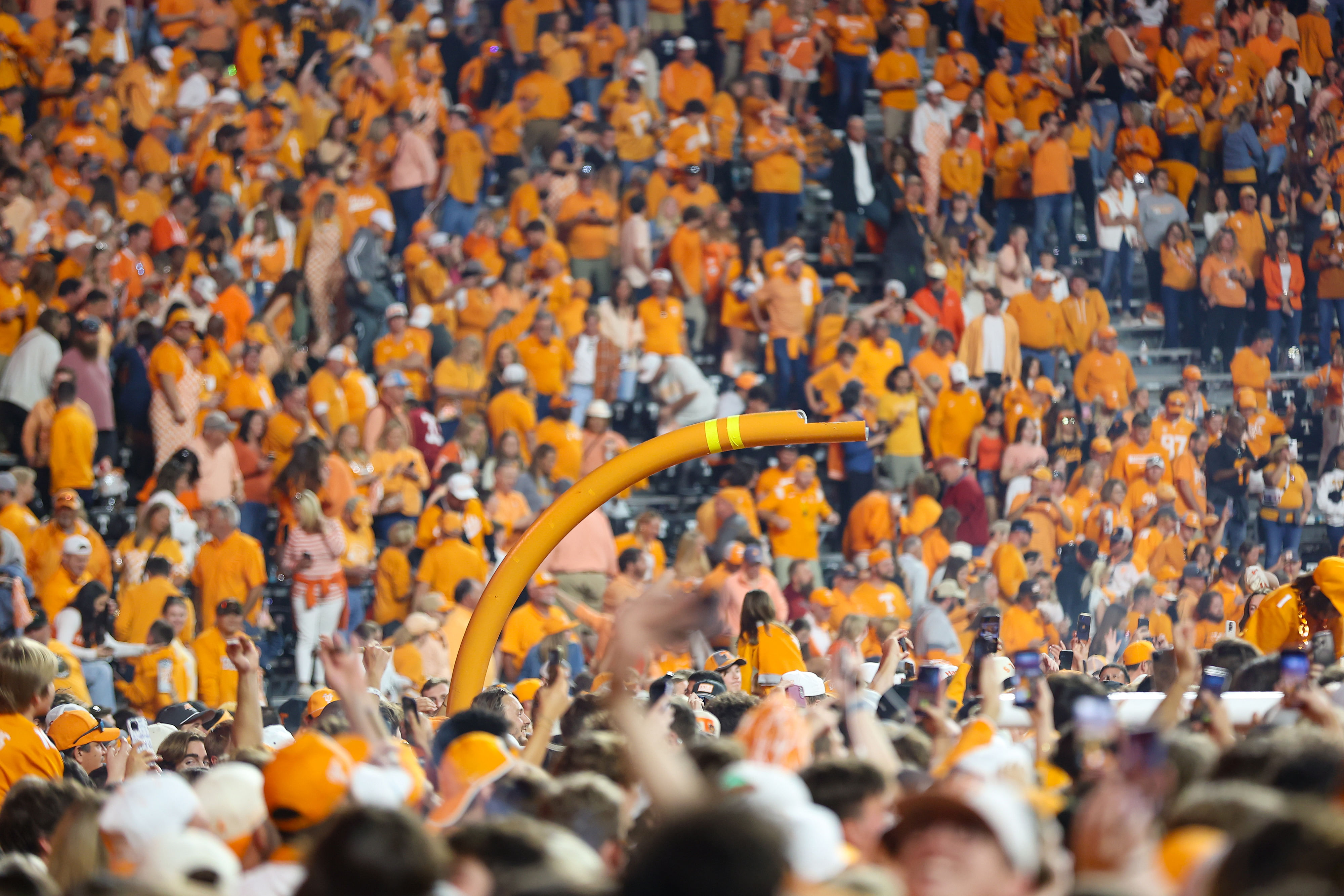 Tennessee fans and students certainly enjoyed a victory over Alabama that lifted the Vols in our Power Rankings. (Photo Credit: IMAGN)