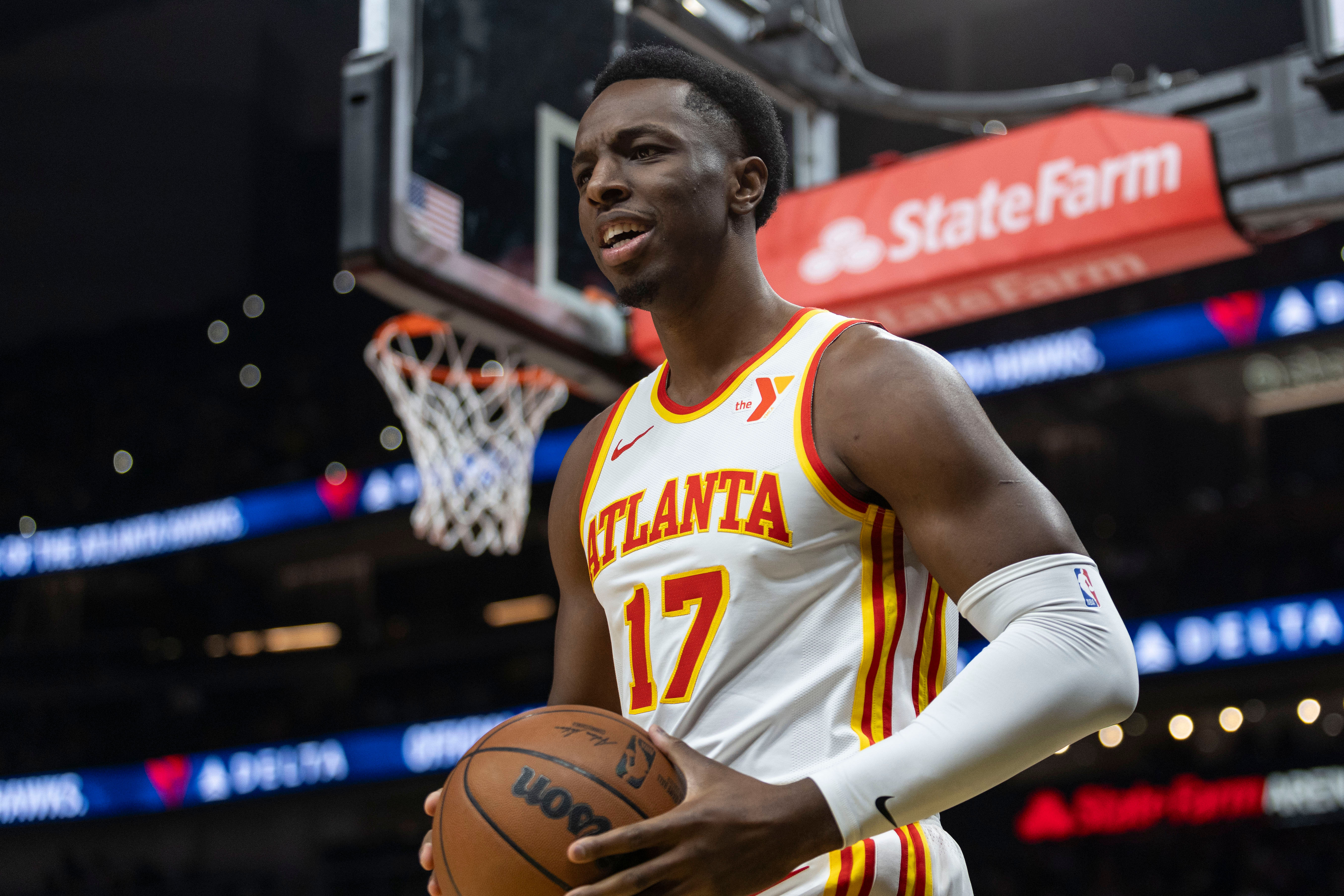 Atlanta Hawks center Onyeka Okongwu (Image Credit: Jordan Godfree-Imagn Images)