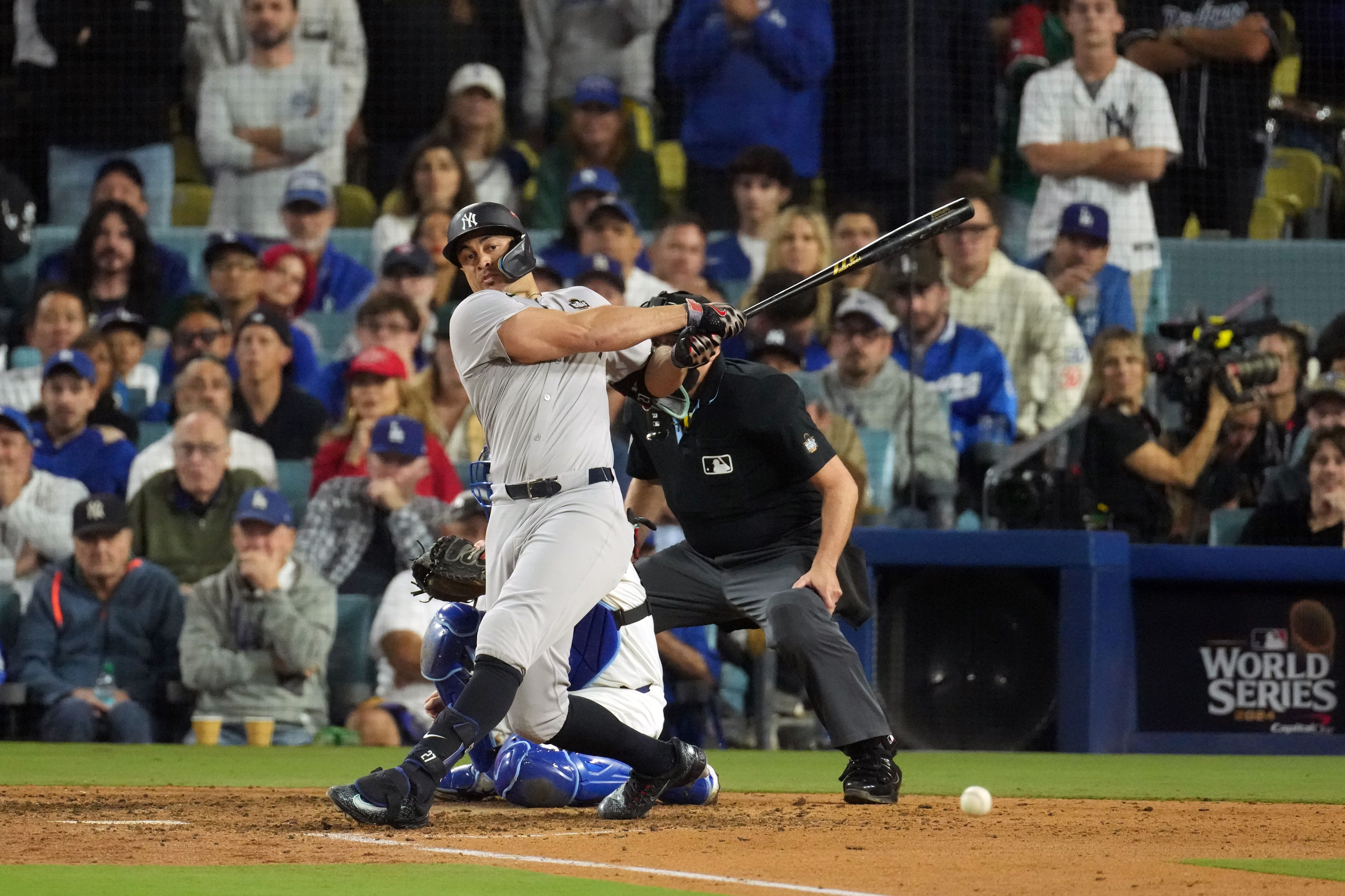 Giancarlo Stanton hit a home run in Game 1 (Imagn)