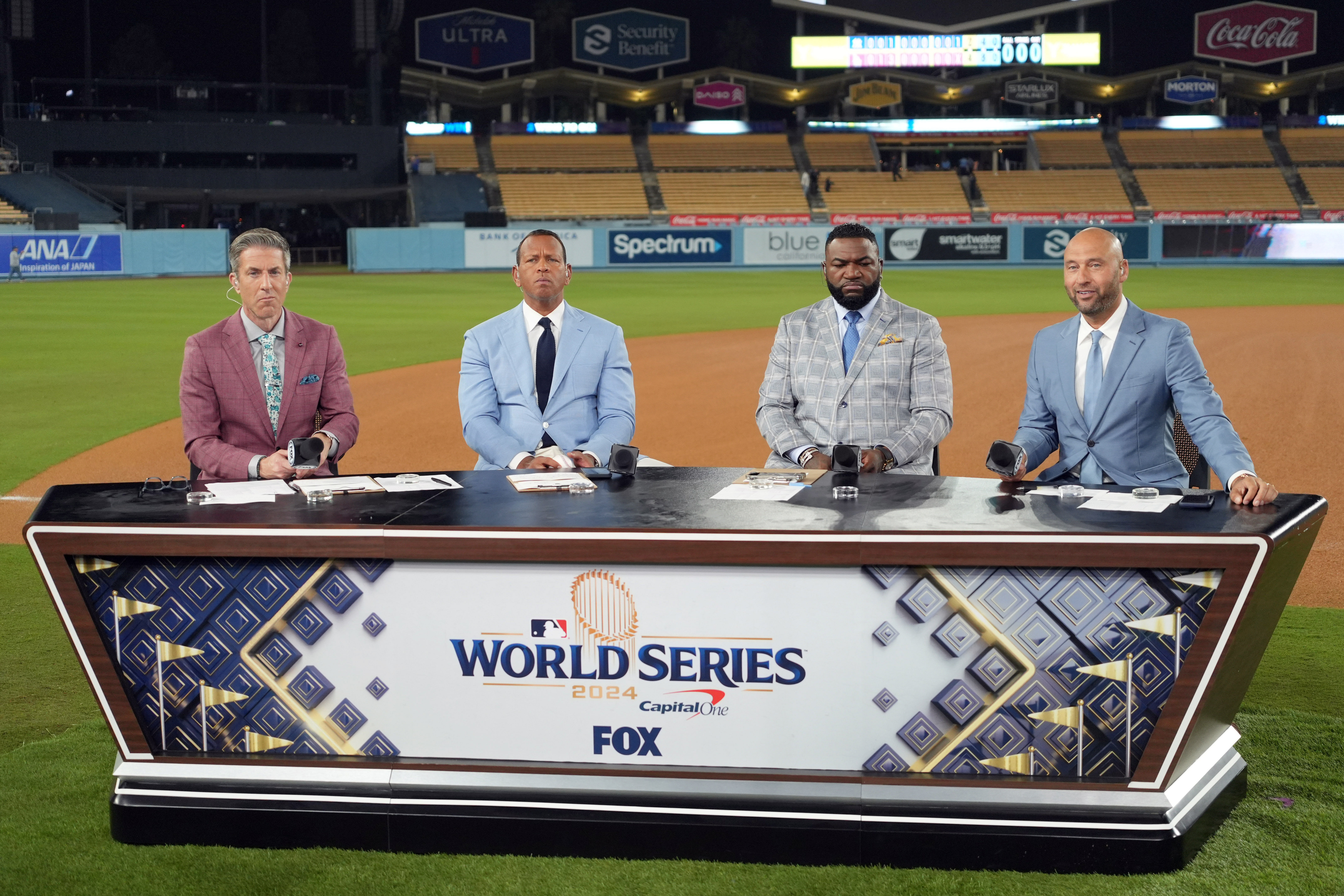 David Ortiz is part of Fox Sports&#039; coverage of the World Series with Alex Rodriguez and Derek Jeter (Photo Credit: IMAGN)