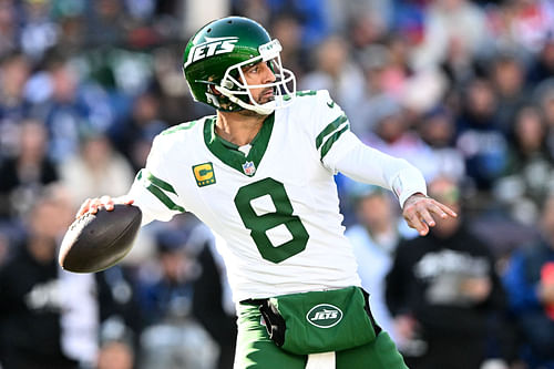 Aaron Rodgers at New York Jets at New England Patriots - Source: Imagn