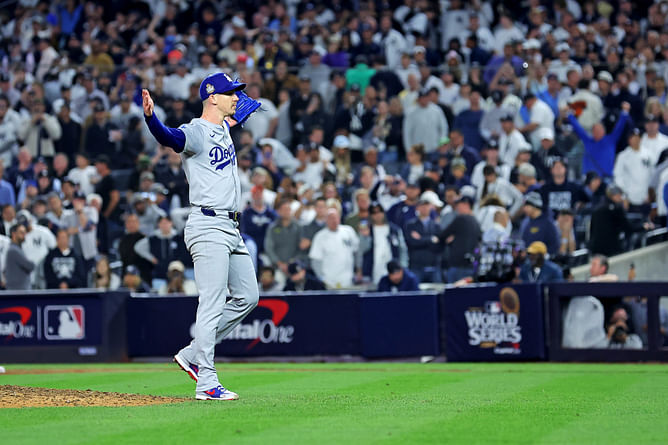 WATCH: Winning moment as Dodgers teammates mob Walker Buehler in ecstasy after he seals 8th World Series title