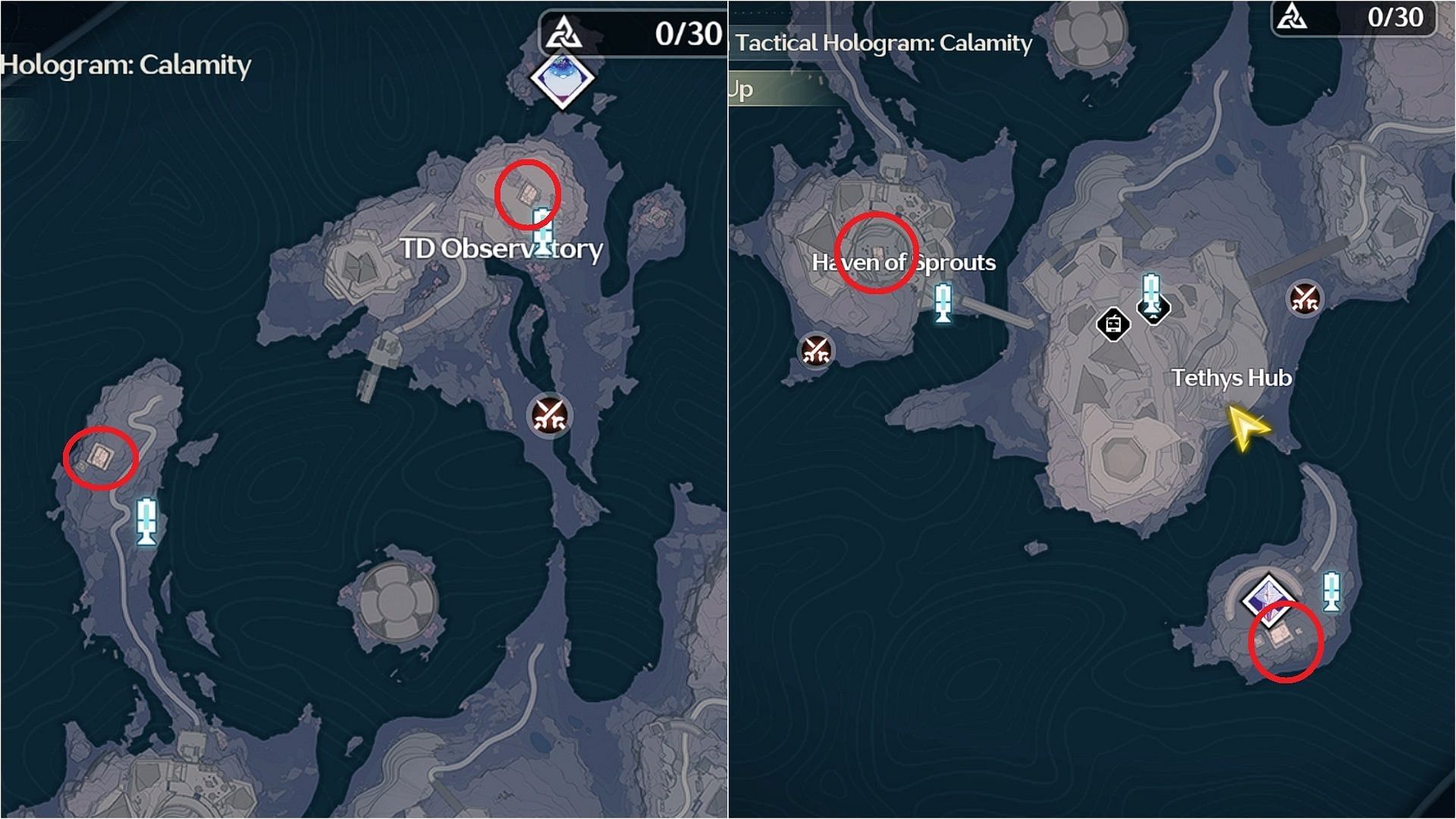 All four Anchor locations (Image via Kuro Games)