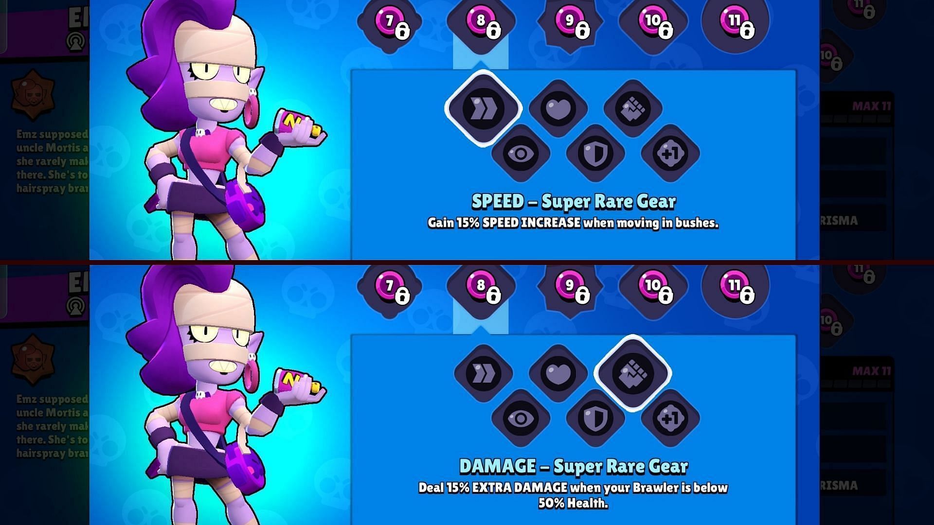 Damage and Speed gear (Image via Supercell)