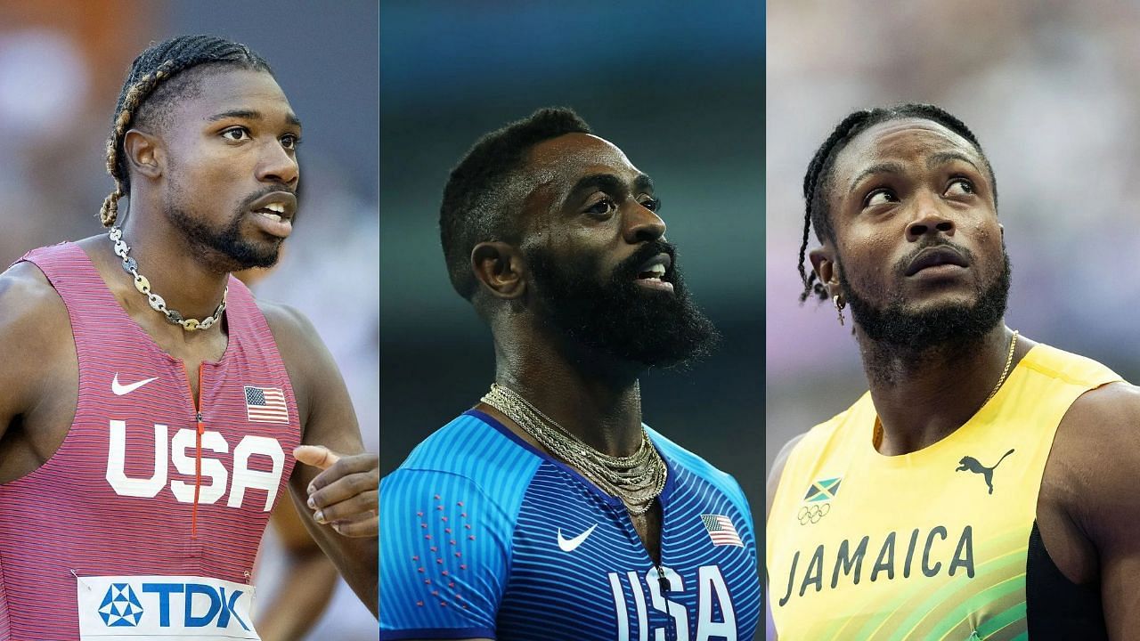 Noah Lyles, Tyson Gay and Kishane Thompson (Images via: All via Getty)