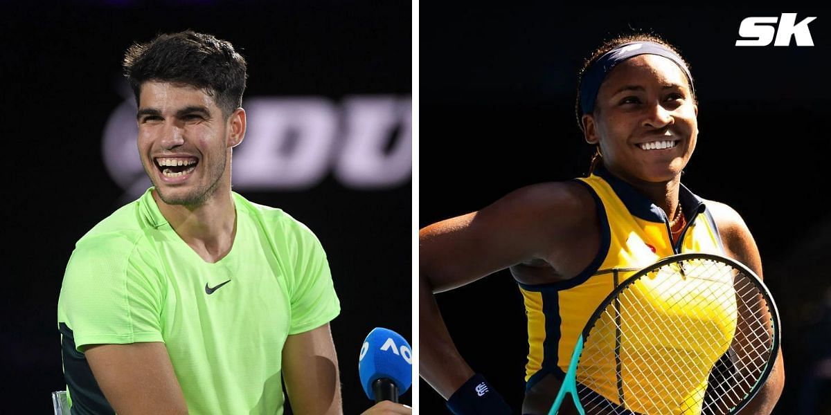 Carlos Alcaraz and Coco Gauff . PHOTO: Both from Getty Images