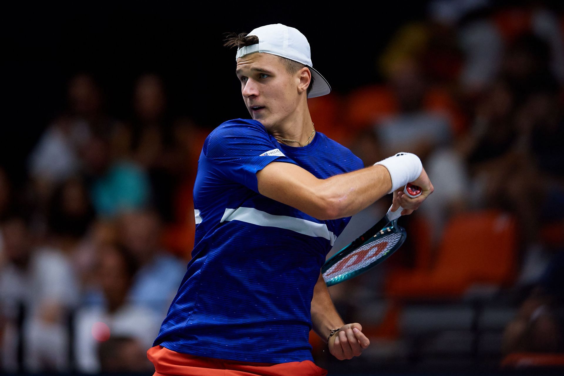 Jakub Mensik in action for the Czech Republic at the 2024 Davis Cup Finals (Picture: Getty)