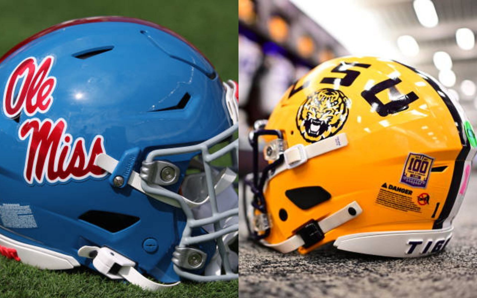 Ole Miss Rebels (left); LSU Tigers (right)