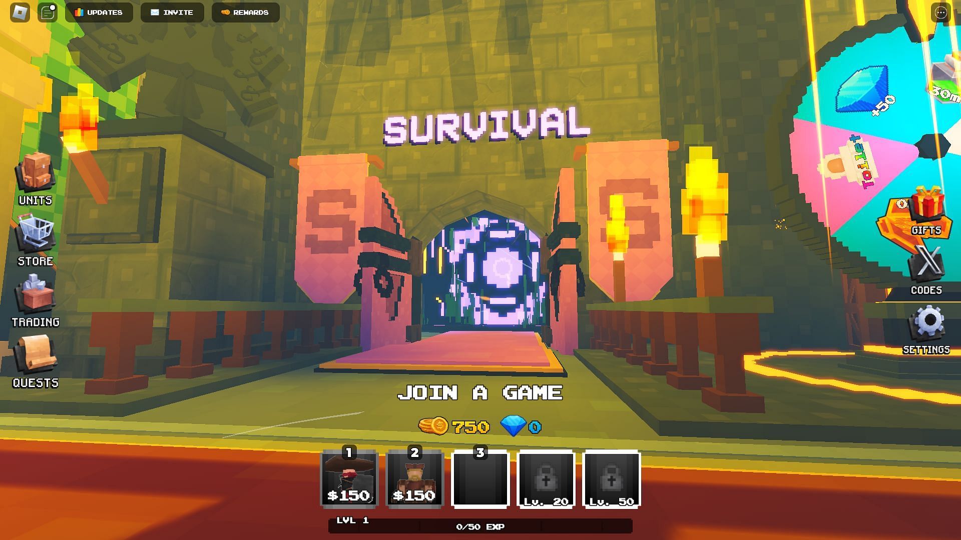 The Survival mode (Image via Roblox)