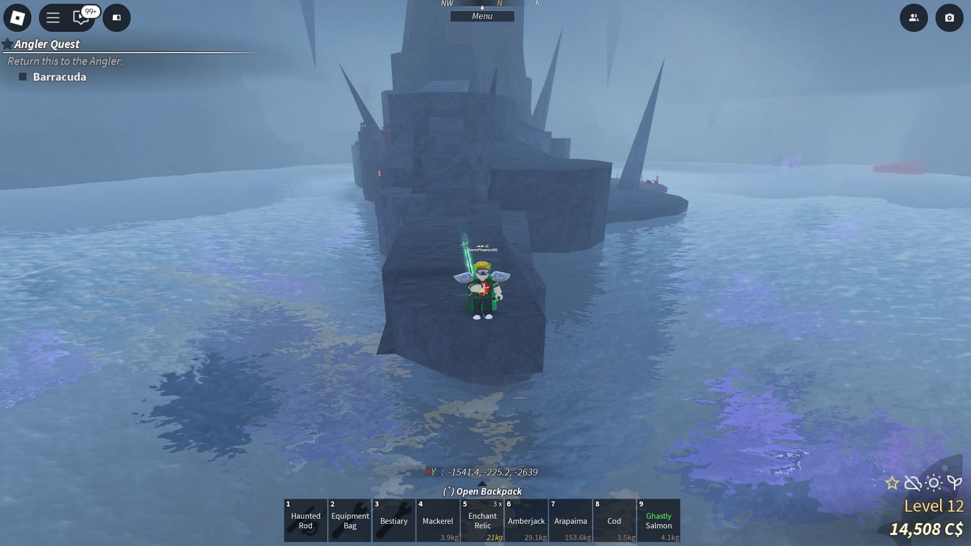 This is the rock platform from where you need to jump (Image via Roblox)