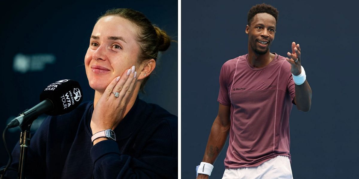 Gael Monfils, Elina Svitolina and their daughter Skai 