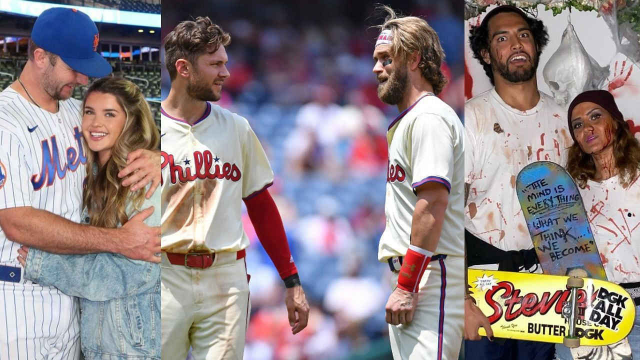 Pete Alonso with wife, Trea Turner with Bryce Harper, Sean Manaea with wife