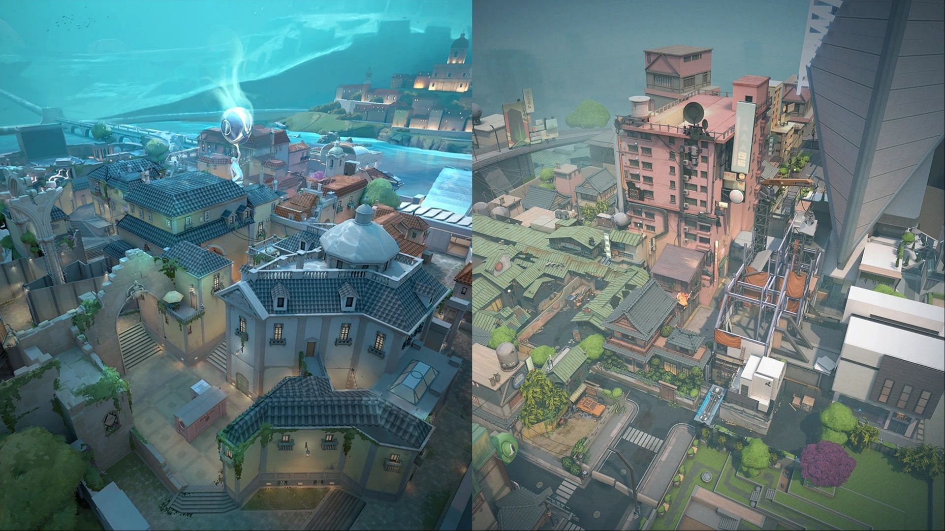 The maps, Pearl and Split (Image via Riot Games)