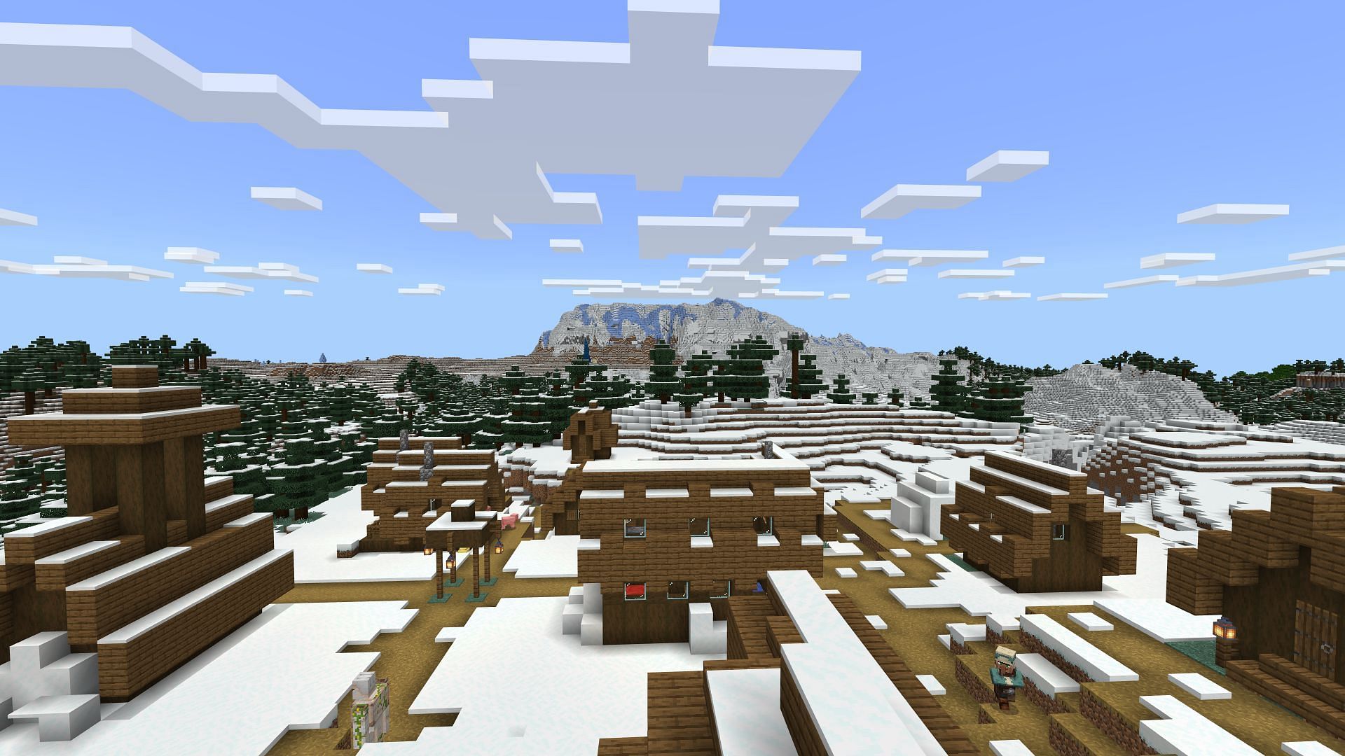 Beautiful snowy village seed (Image via Mojang)