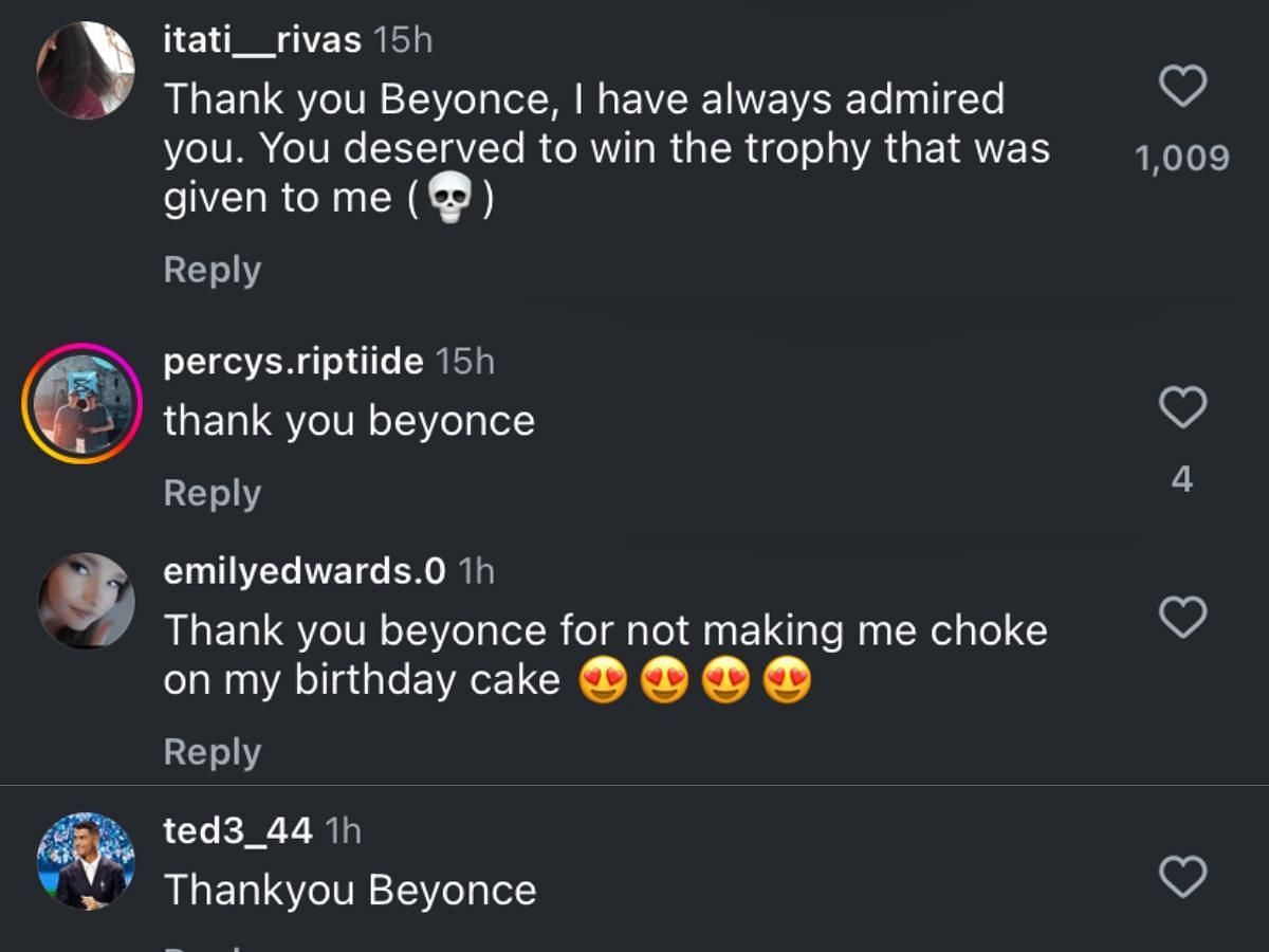 Fans react to Queen Bey&#039;s post with popular phrase (Image via Instagram/ @beyonce)