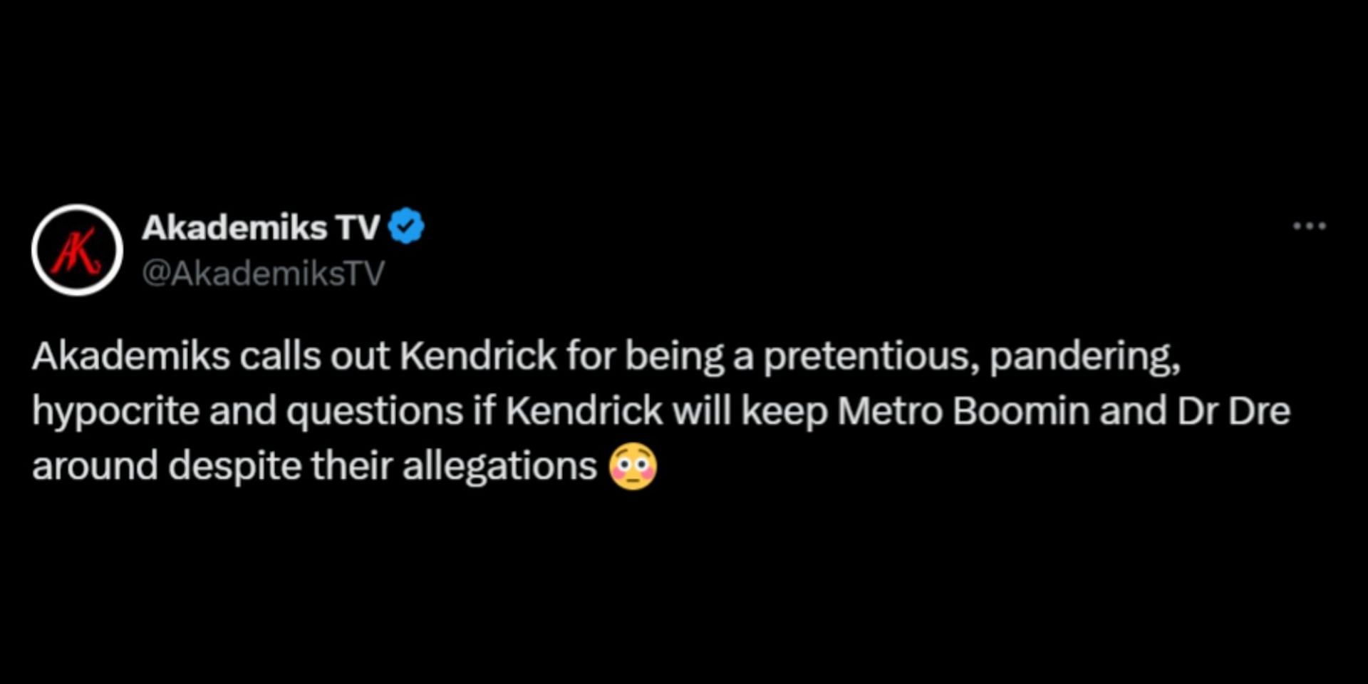 DJ Akademiks calls out Kendrick Lamar amid Metro Boomin lawsuit. (Image via X/@AkademiksTV)