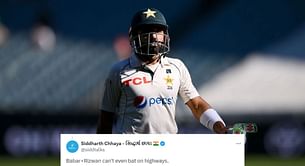"Can't even bat on highways" - Fans react to Mohammad Rizwan's duck in 2024 PAK vs ENG 1st Test