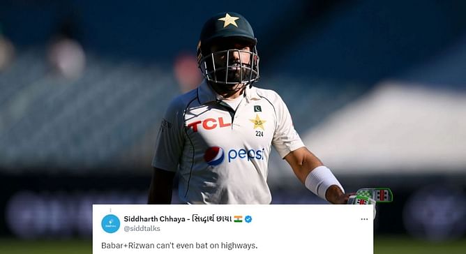 "Can't even bat on highways" - Fans react to Mohammad Rizwan's duck in 2024 PAK vs ENG 1st Test