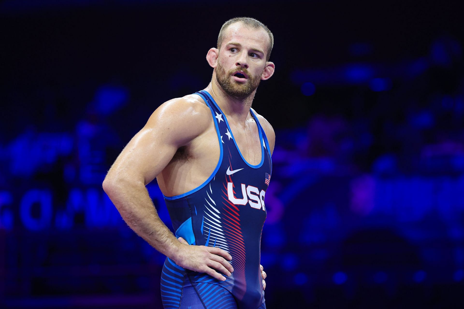 Wrestling Senior World Championships Belgrade 2023 - David Taylor in action (Source: Getty)