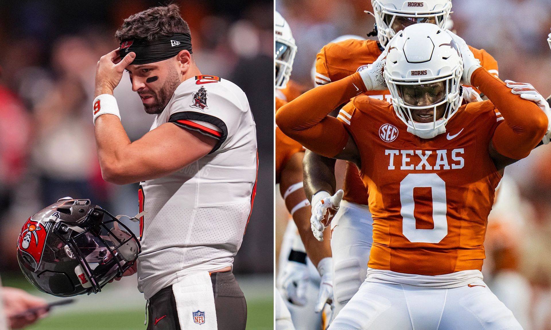 Anthony Hill Jr. has hilarious justification for Baker Mayfield jersey disrespect after Texas win. (Image credits: Imagn)