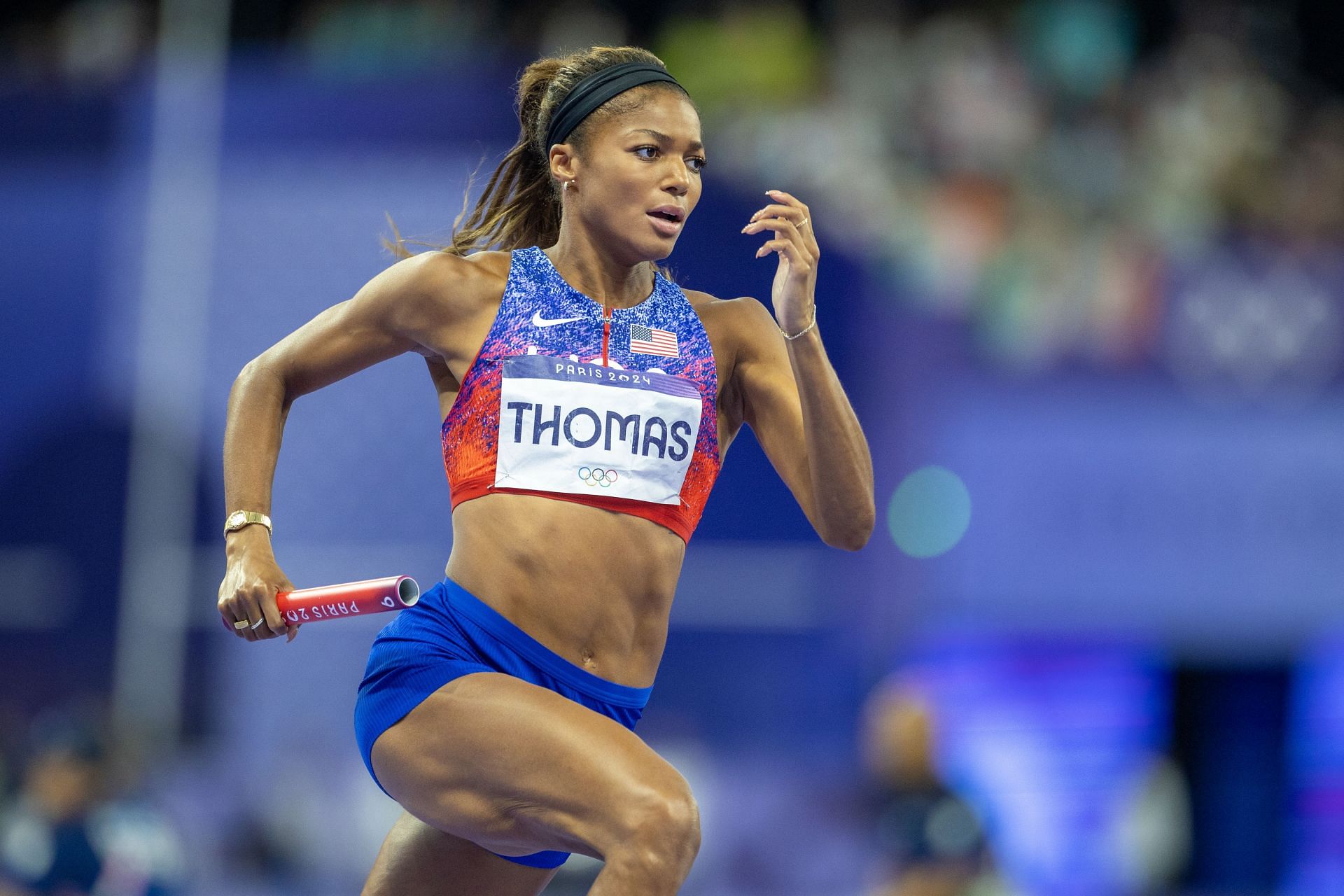 The Olympic Games-Paris 2024 - Gabby Thomas competes in women&#039;s relay (Source: Getty)