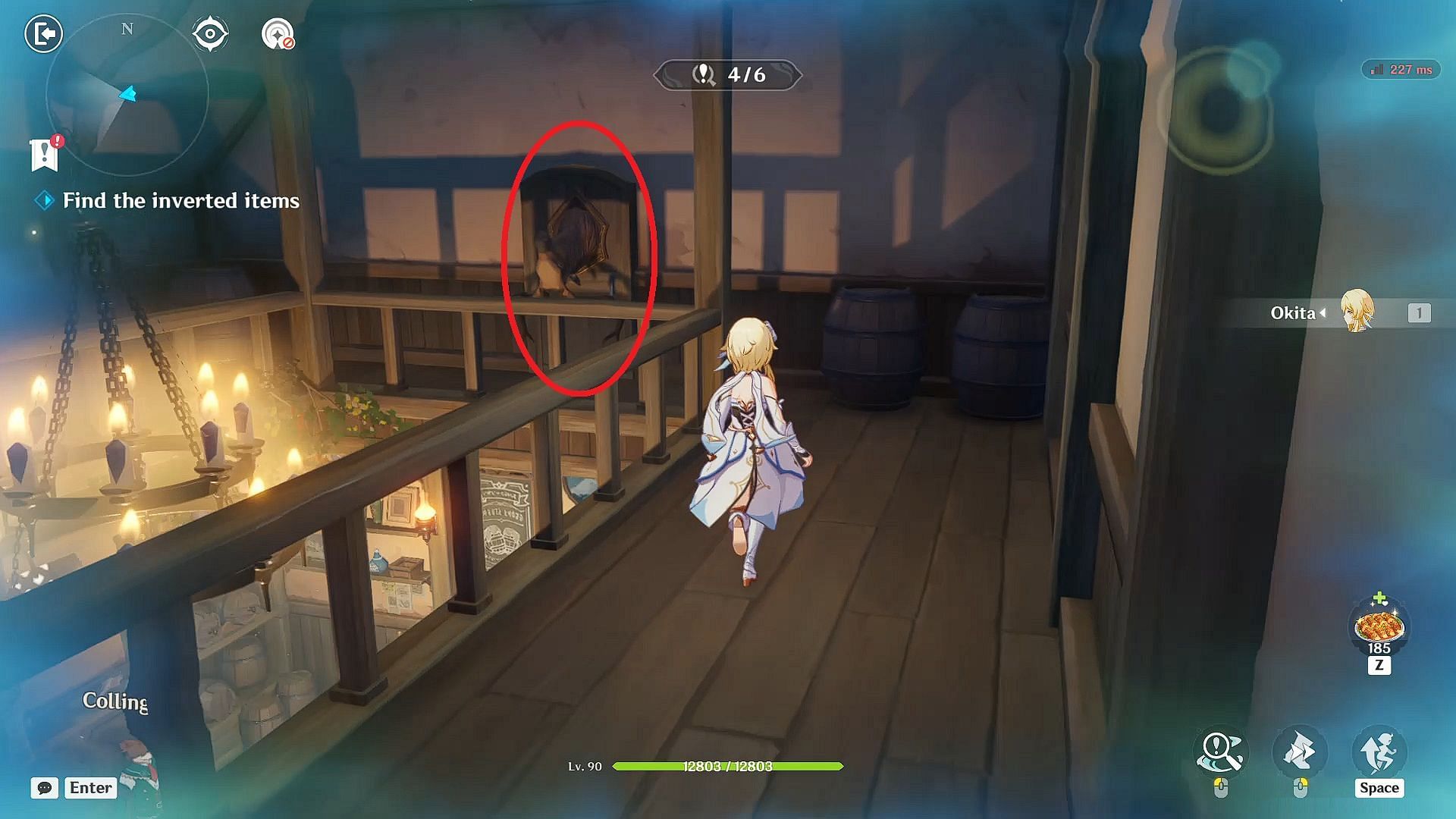 Inverted deer head in the balcony (Image via HoYoverse)