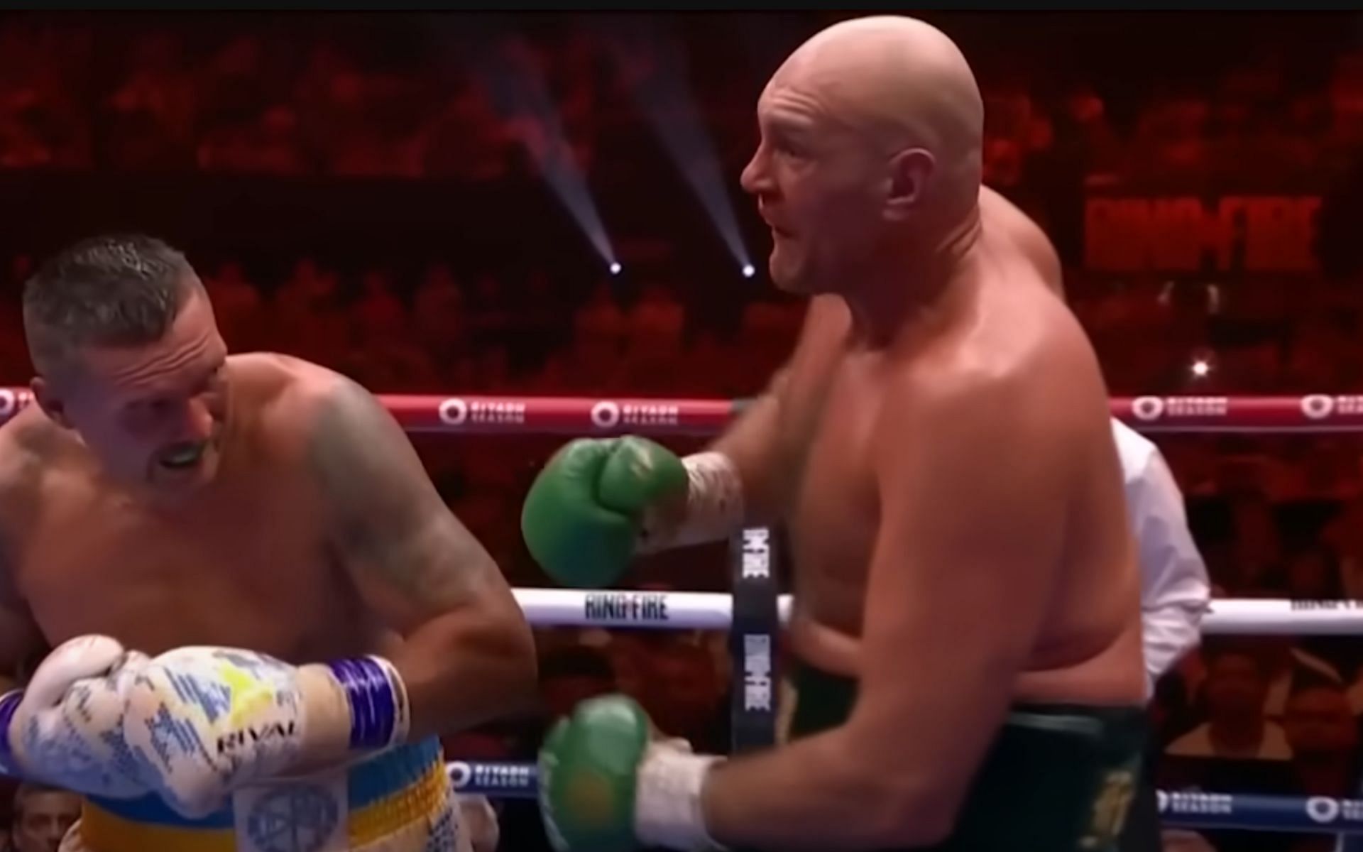 Oleksandr Usyk (left) defeated Tyson Fury (right) in their historic undisputed heavyweight title showdown [Image courtesy: Top Rank Boxing YouTube]