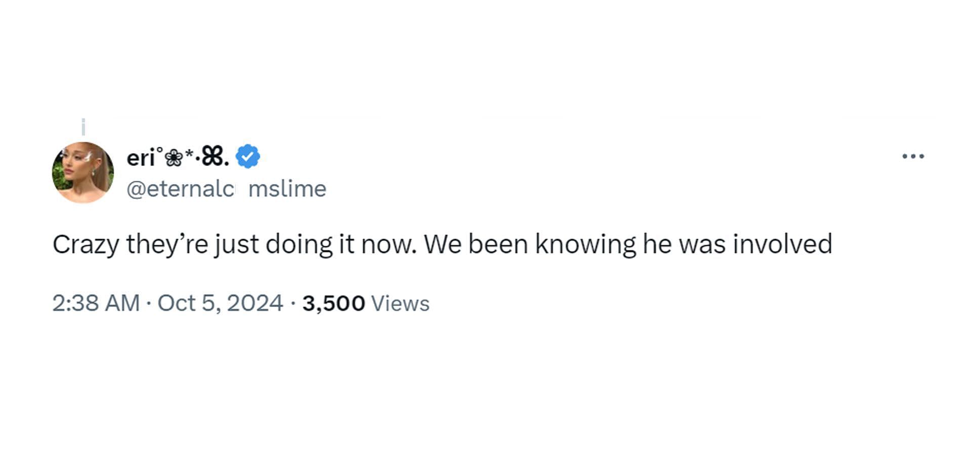 A comment reacting to the news (Image via X/ @PopCrave)