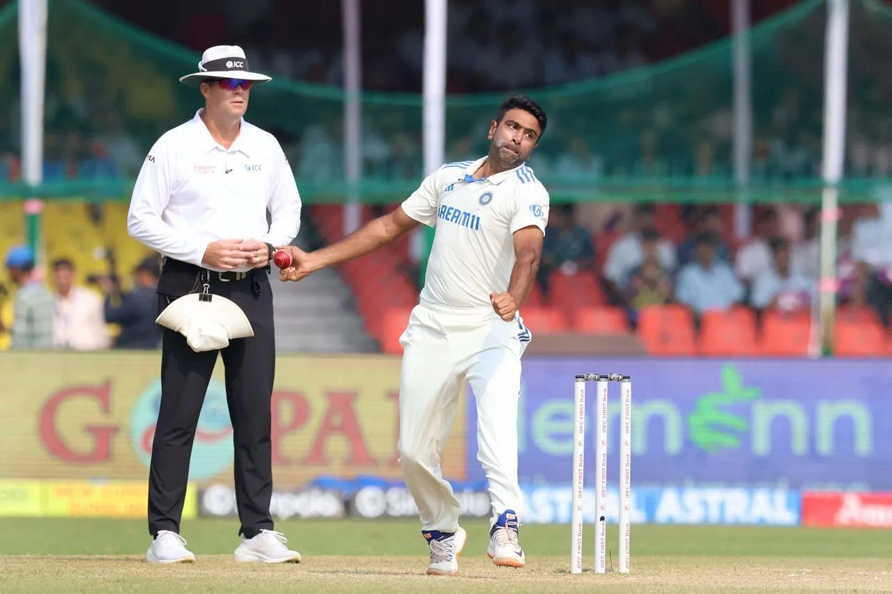 R Ashwin mentioned at the post-match presentation that he doesn't try too many variations in Tests. [P/C: BCCI]