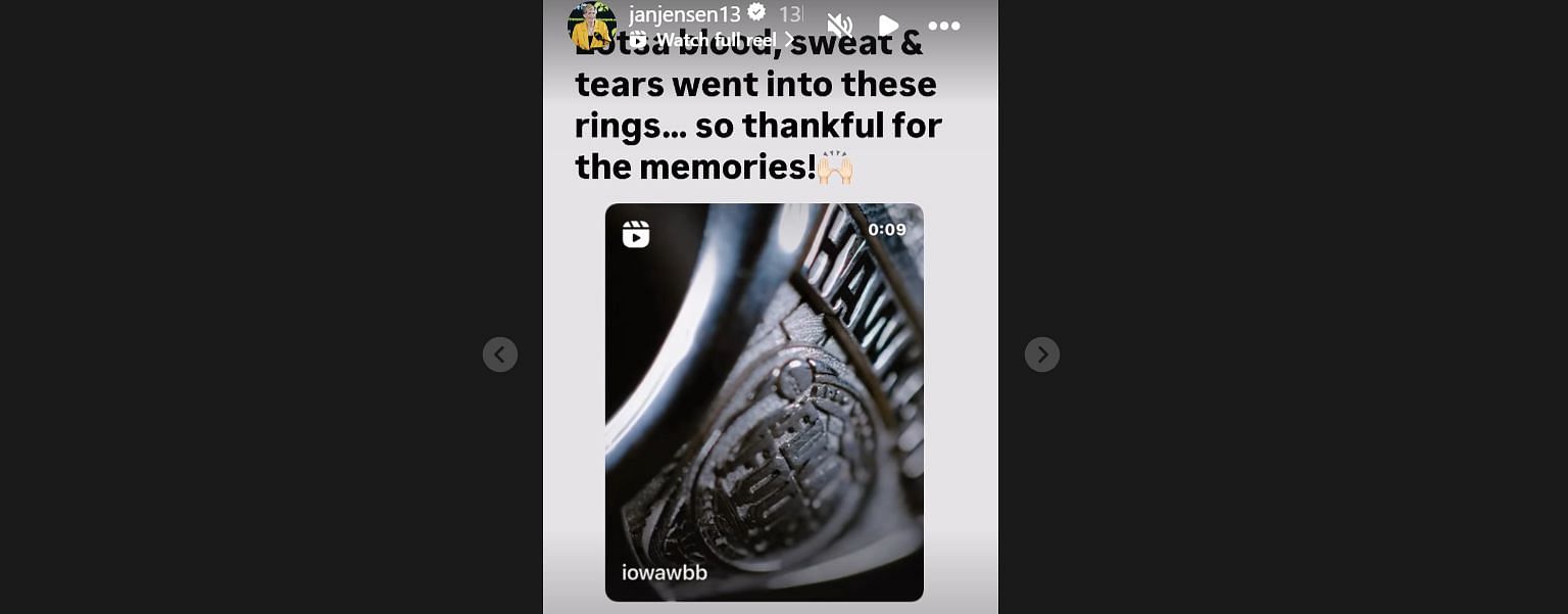 Jan Jensen was in awe of Iowa Hawkeyes&#039; special ring.