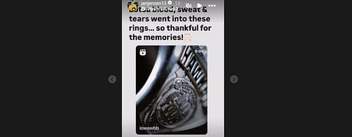 Jan Jensen was in awe of Iowa Hawkeyes' special ring.