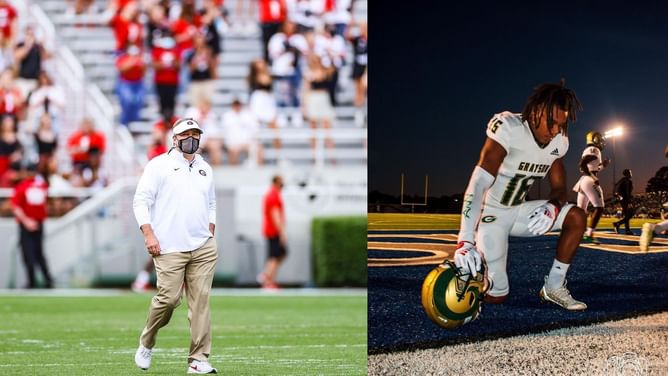 WATCH: Georgia Bulldogs HC Kirby Smart arrives on a helicopter to attend Tyler Atkinson's high school football game