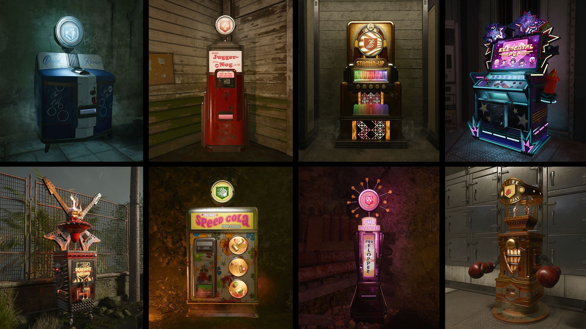 Perk-a-Cola Machines in Black Ops 6 Zombies (Image via Activision)