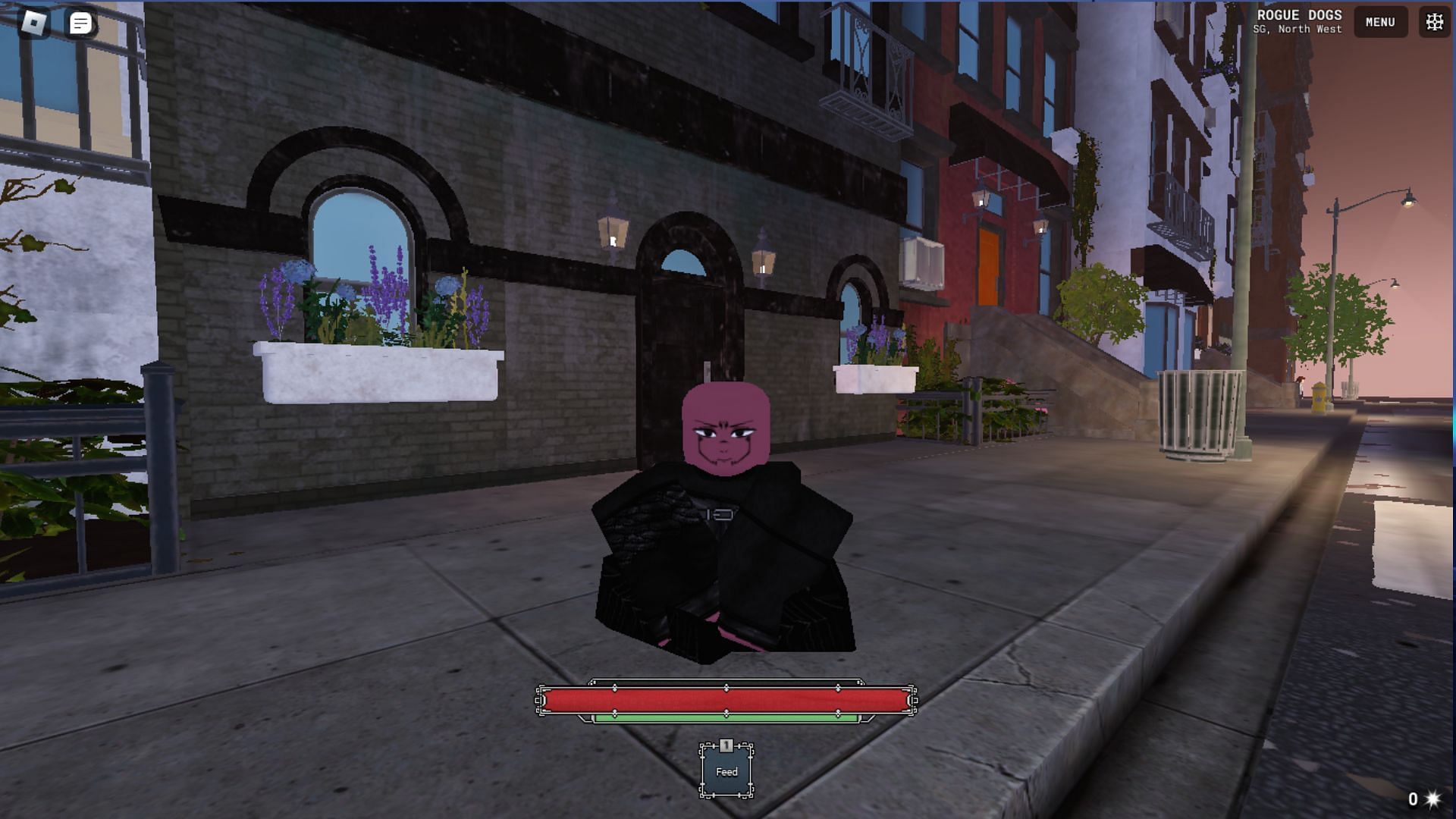 Using the Meditation emote in open-world (Image via Roblox)