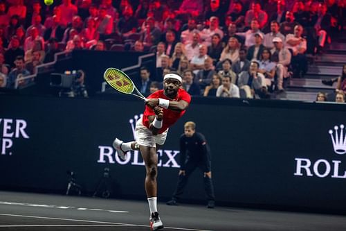 Frances Tiafoe in action at the 2024 Laver Cup (Picture: Getty)