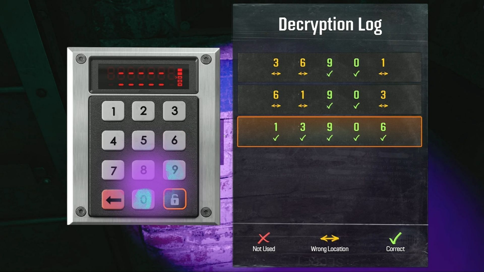 Basement Keypad puzzle (Image via Activision)