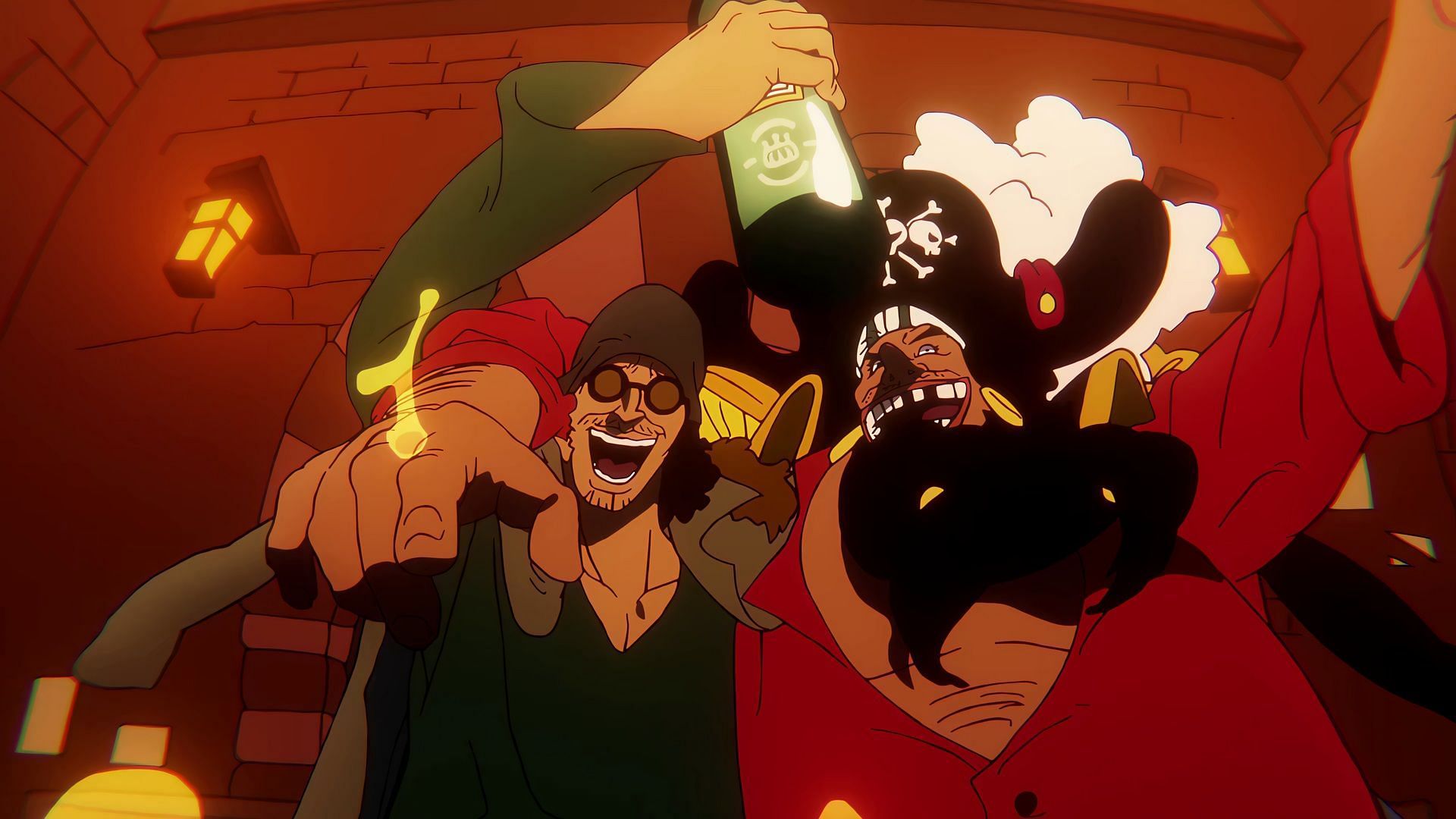 Kuzan and Blackbeard together (Image via Toei Animation)