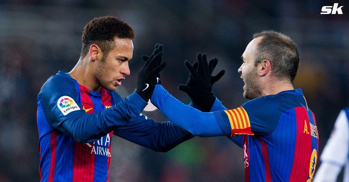 Neymar Jr and Andres Iniesta (Image via Getty)