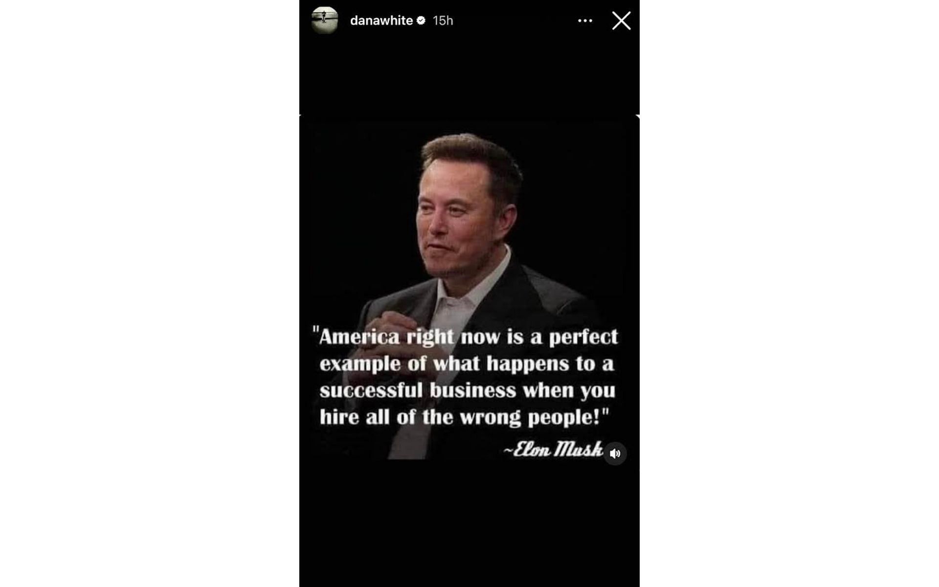 Dana White&#039;s Instagram story