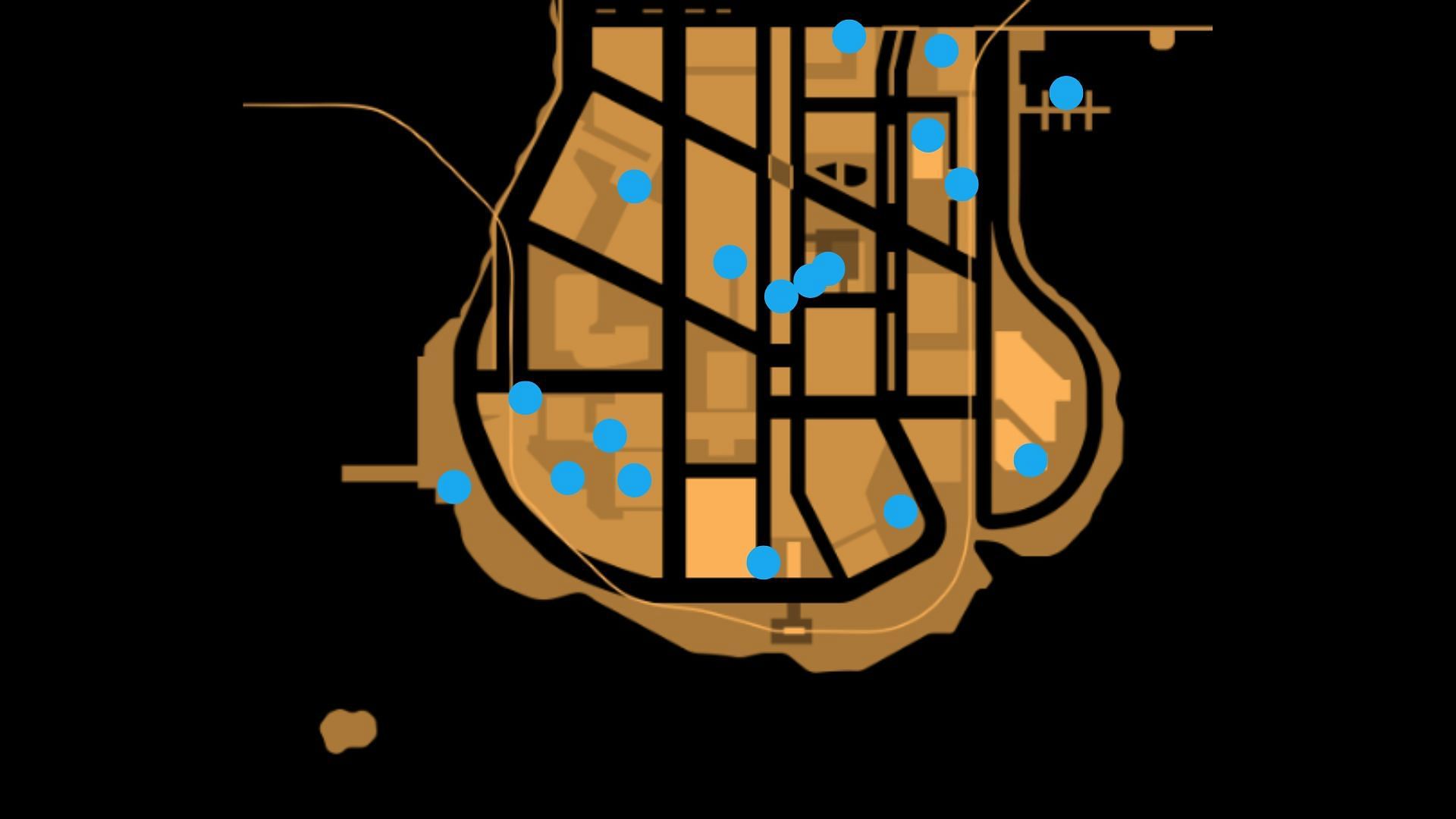 Hidden Package locations in Staunton 2/2 (Image via Rockstar Games || Map Genie)