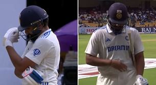 [Watch] Rohit Sharma puts hand on his face after getting played on in most bizarre way possible in 2024 IND vs NZ 1st Test