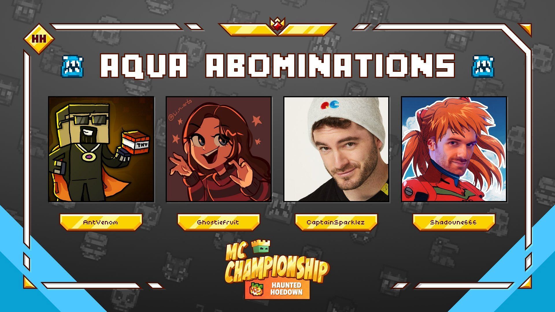 Aqua Abominations is the seventh team in the Minecraft Championship (MCC) Haunted Hoedown (Image via MCChampionship_)