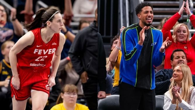 In Photos: Caitlin Clark rocks blinged out $1,050 diamond necklace with Tyrese Haliburton at Pacers Golden Gala