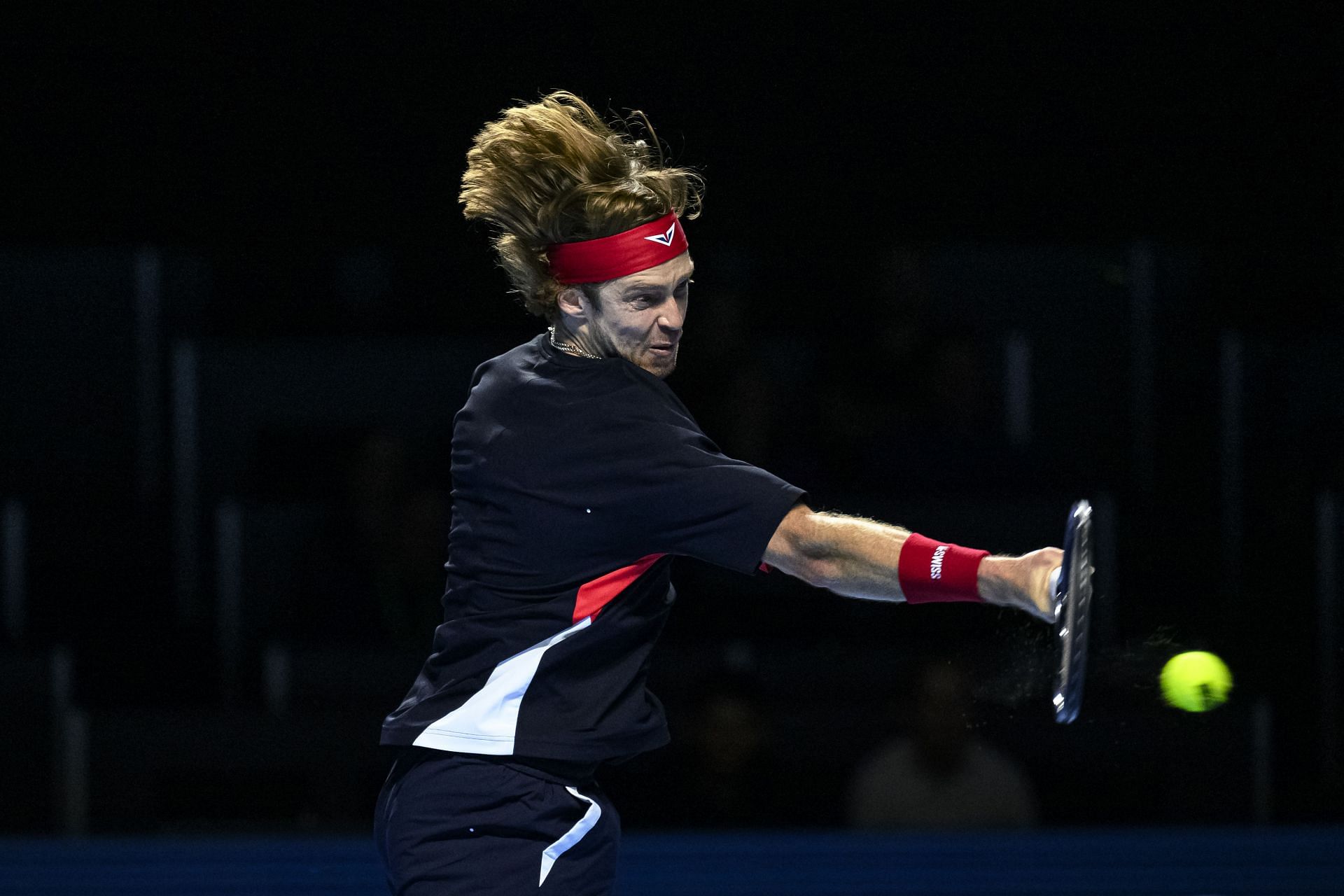 Rublev in action at the 2024 Swiss Indoors (Picture: Getty)