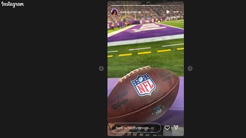 Jahmyr Gibbs' girlfriend Nicole shared a photo of the football on IG. (image credit: instagram/madisynnnicole)