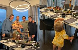 In Photos: Oilers' Vasily Podkolzin enjoys Canadian Thanksgiving dinner with Matvei Michkov, family and other Flyers stars