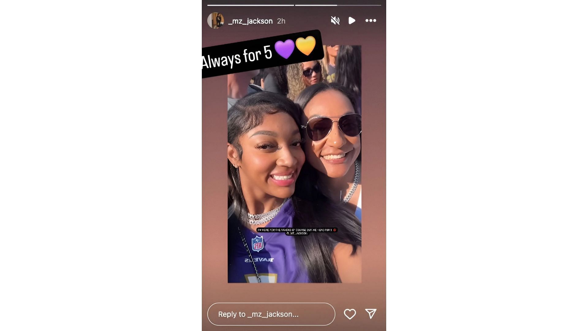 Jayden Daniels's mom Regina commented on Angel Reese's story [Image credit: @_mz_jackson IG]