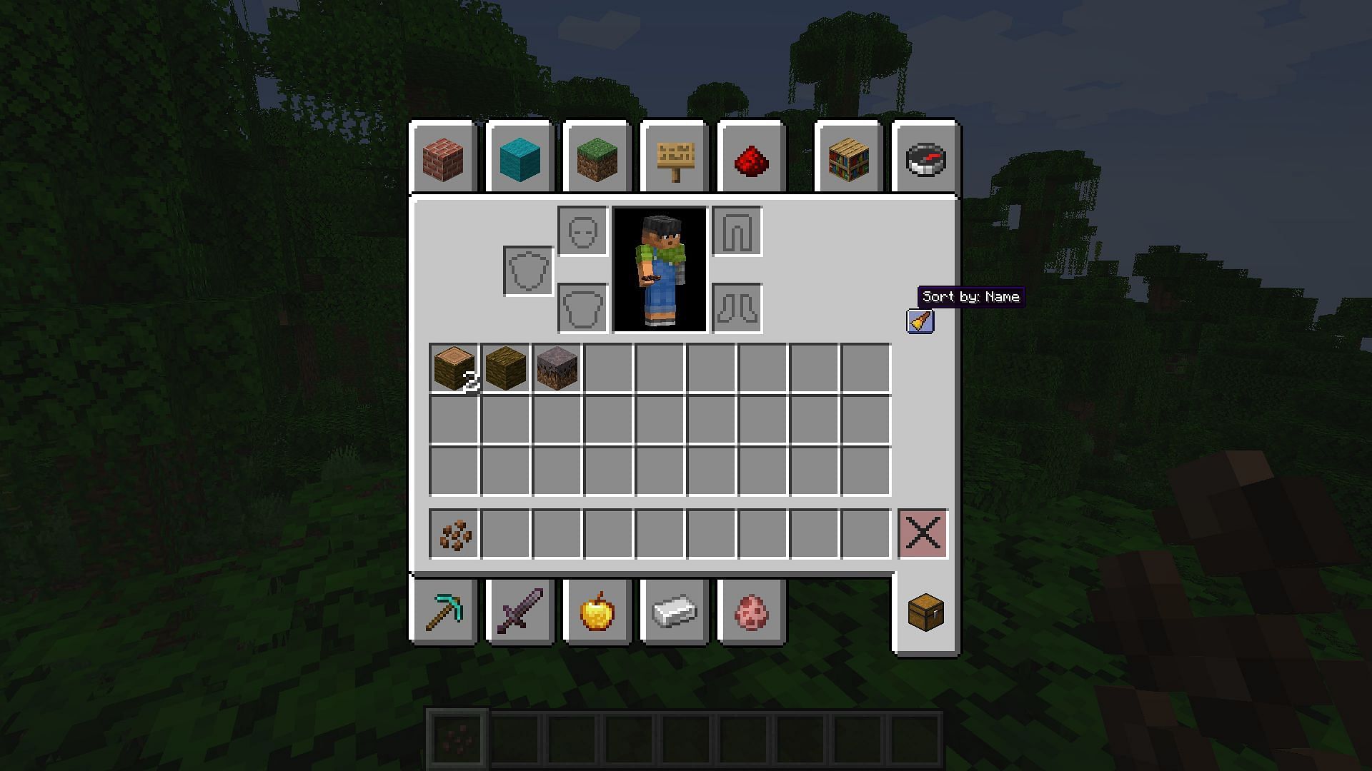 Minecraft Inventory Sorting mod is a great way to tidy things up (Image via Mojang)